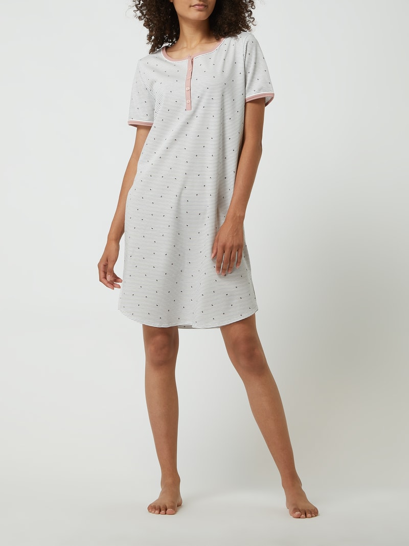 Nachthemd mit Allover-Muster Modell 'Sweet Dreams' in offwhite