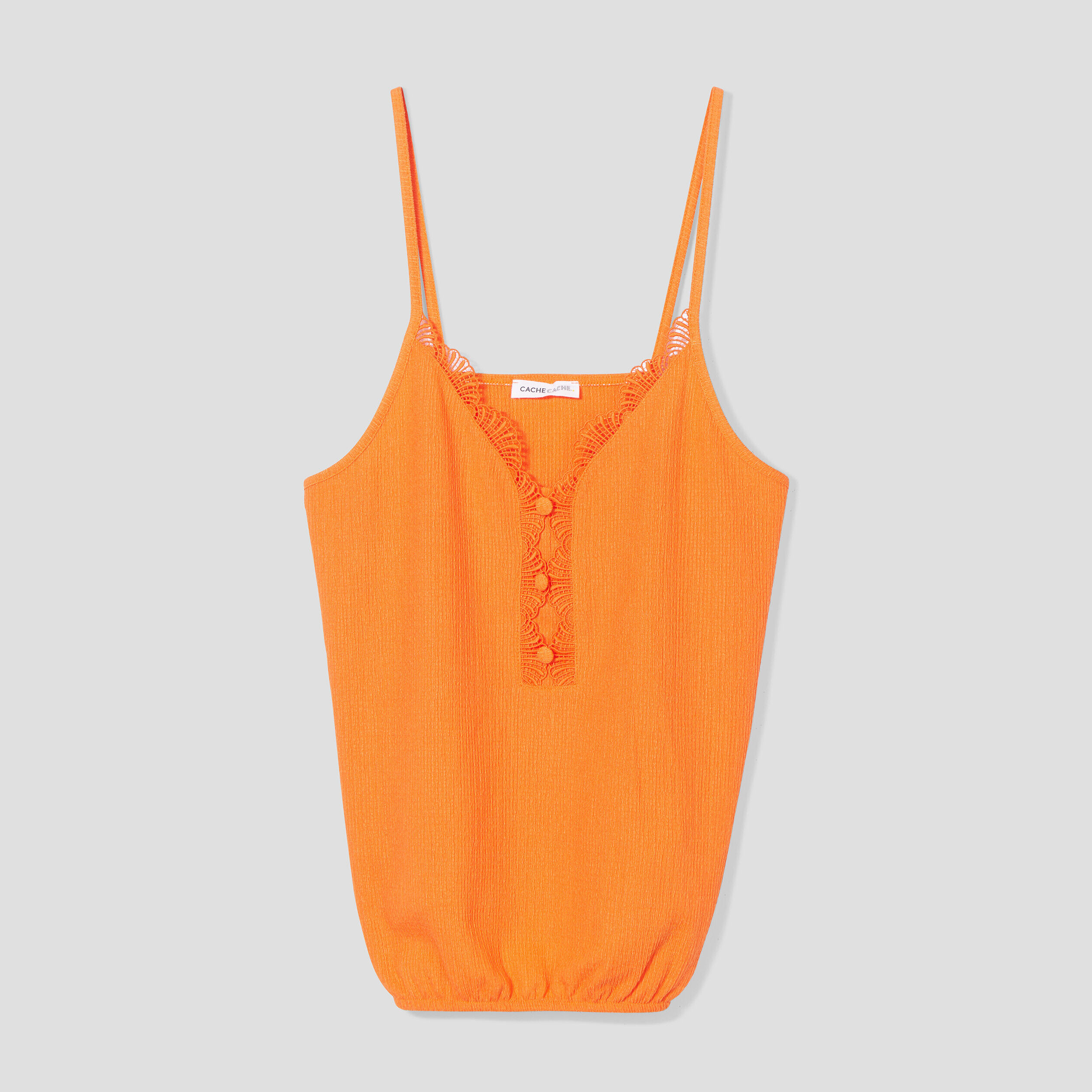 Débardeur détails dentelle orange femme | Cache Cache