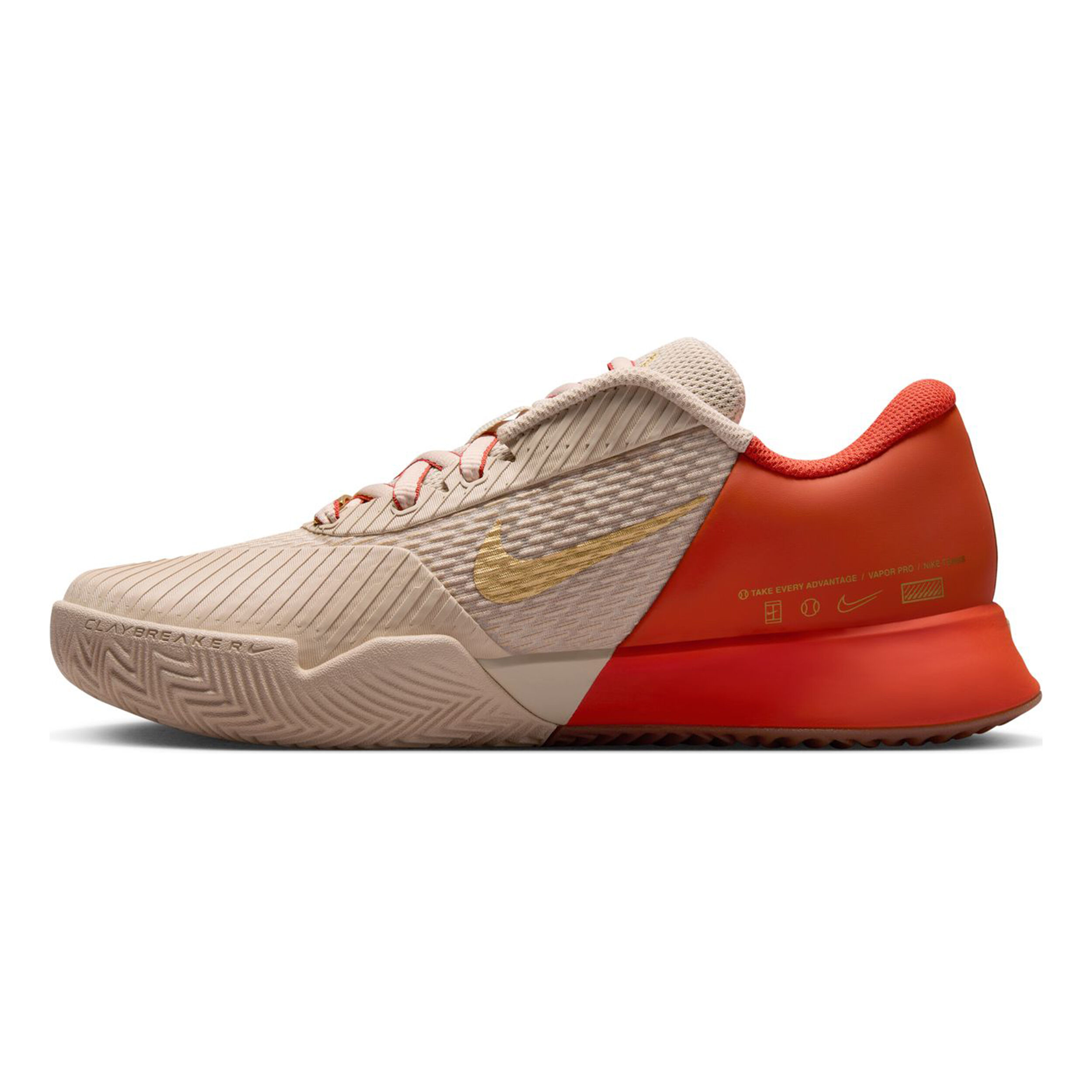 Air Zoom Vapor Pro 2 PRM Sandplatzschuh Damen - Beige, Rost