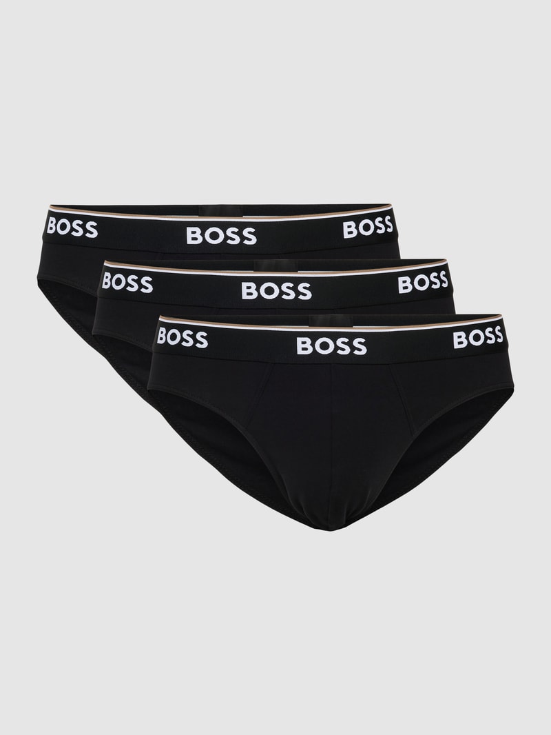 Slip mit Label-Details im 3er-Pack Modell 'Power' in schwarz