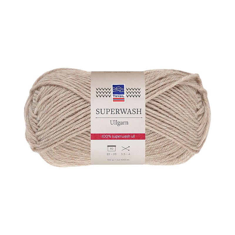 Trysil Superwash ullgarn beige melert