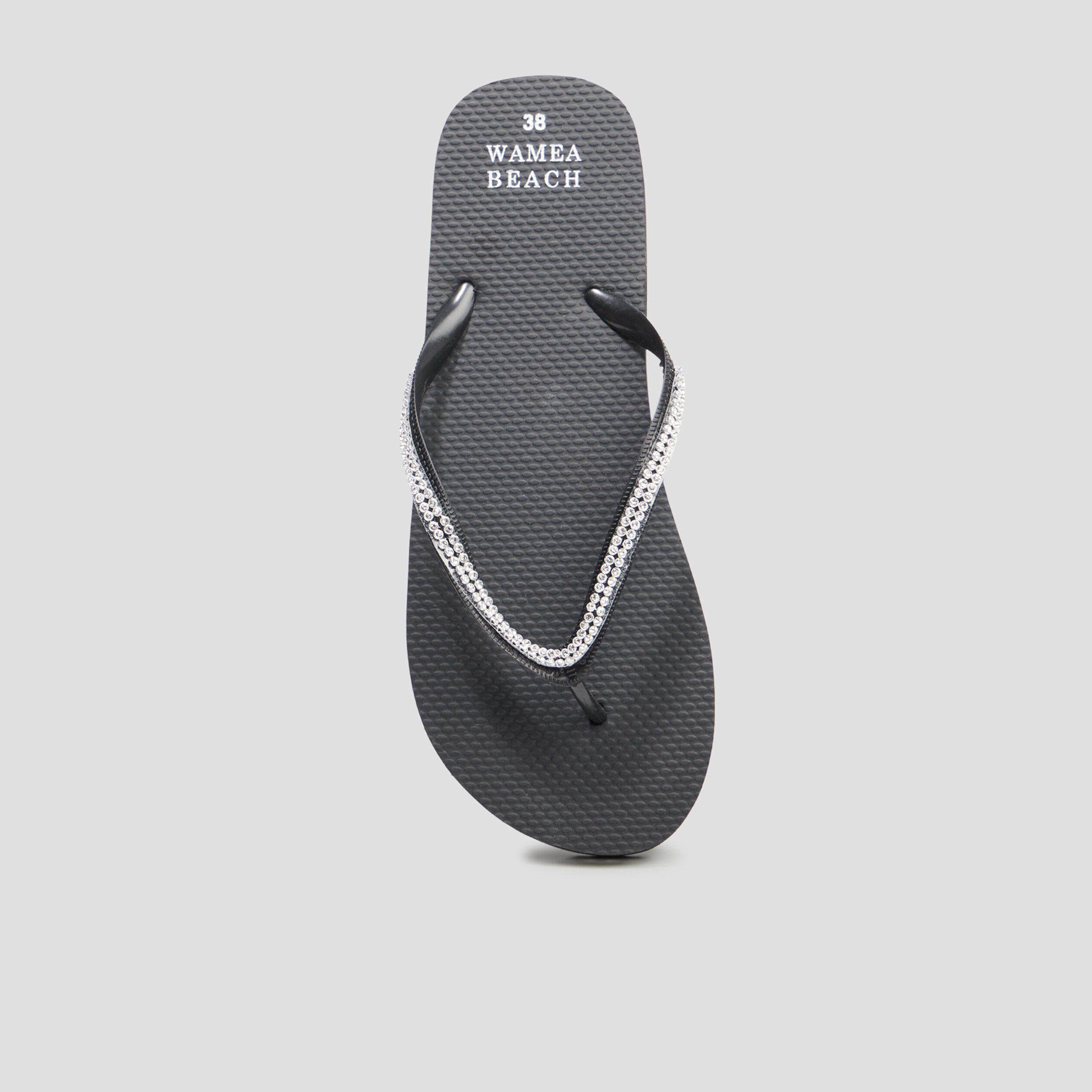 Tongs avec strass Wamea Beach noir femme | La Halle