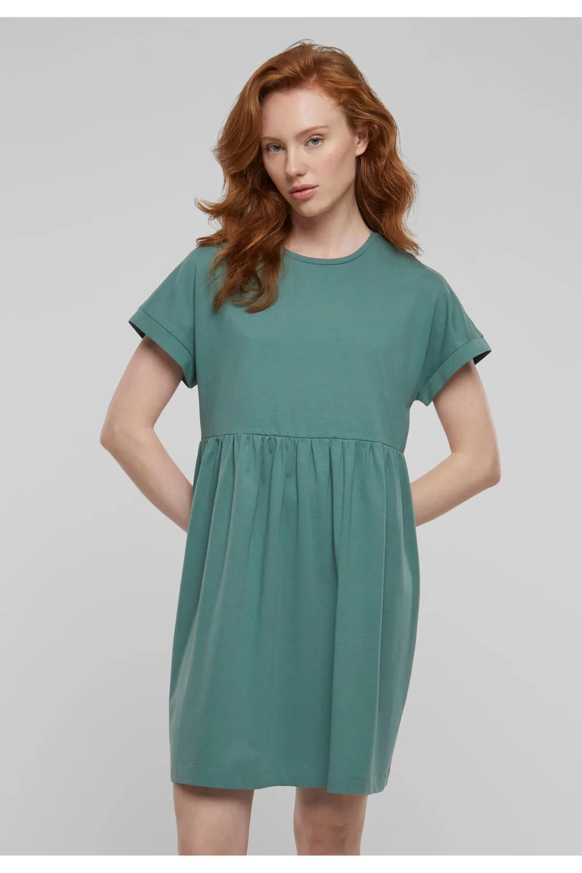 Urban Classics  Damen Ladies Organic Empire Volant T-Shirt-Kleid