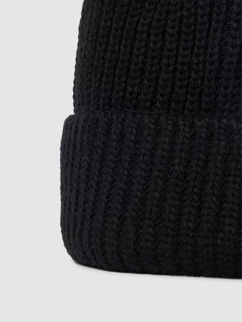 Beanie in Strick-Optik Modell 'FOLI' in schwarz