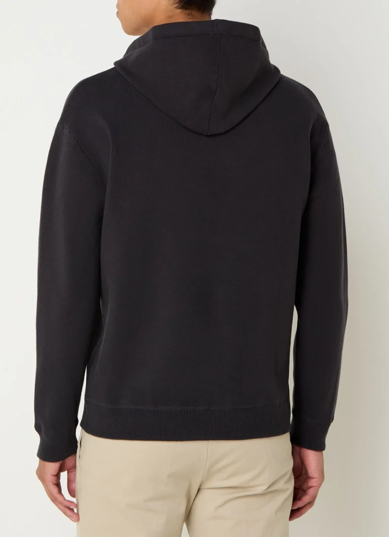 Boggi Milano Chunky knit hoodie with kangaroo pocket