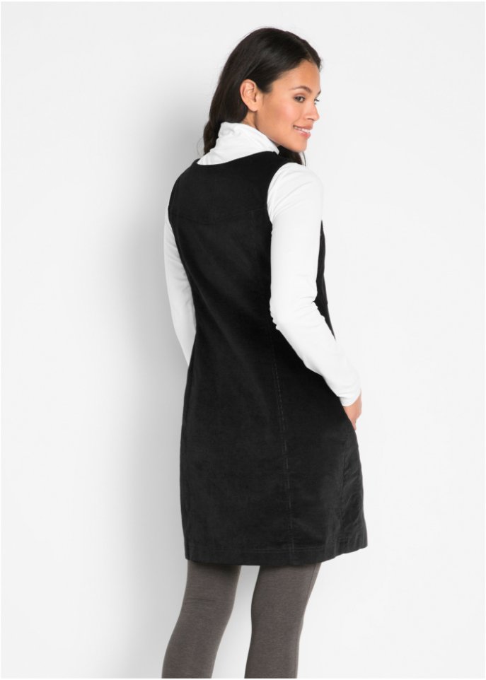 Cord-Stretch-Kleid mit Latzträgern