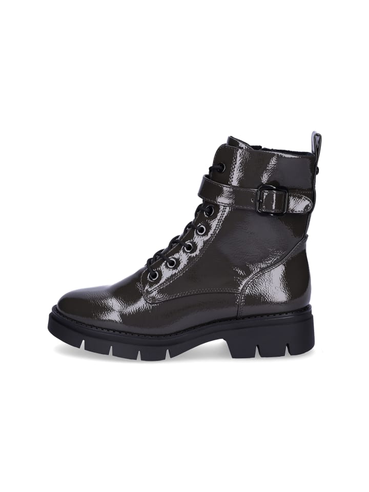 Tamaris Schnürboot in Olive Lack günstig kaufen