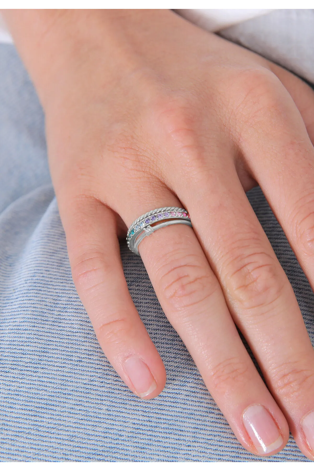 ELLI  Ring - Silberfarben - Glass