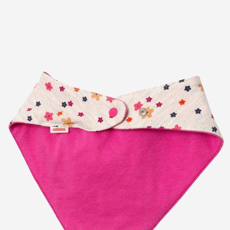 Bavoir bébé fille micro fleurs gris Catimini