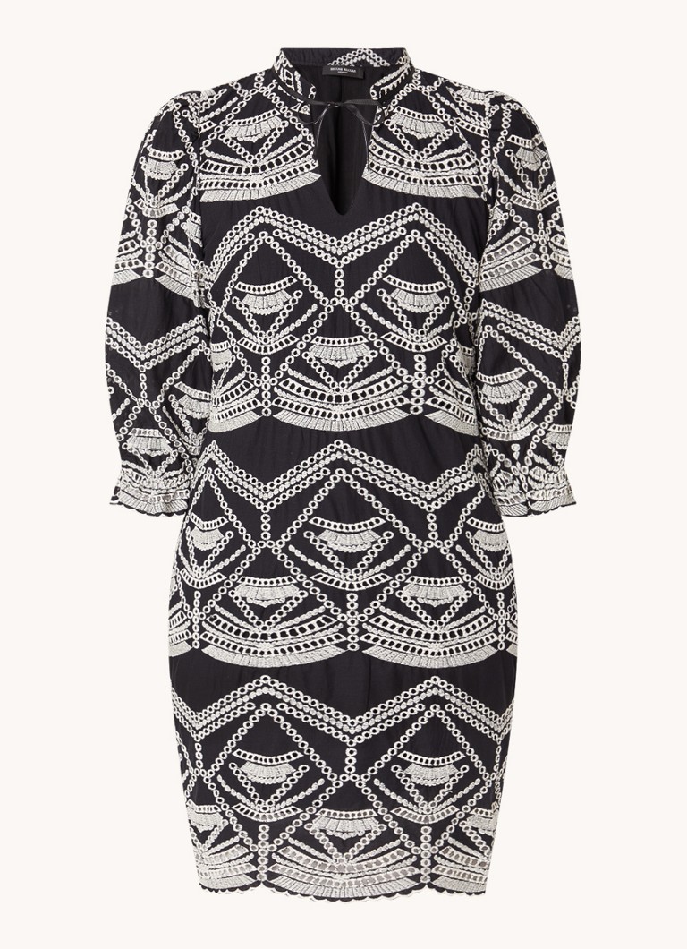 Rochie scurtă Bruuns Bazaar Arvensis Abami din bumbac organic cu broderie