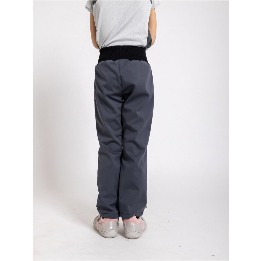 Unuo Kinder-Softshellhose mit Fleece Flexi Dunkelgrau