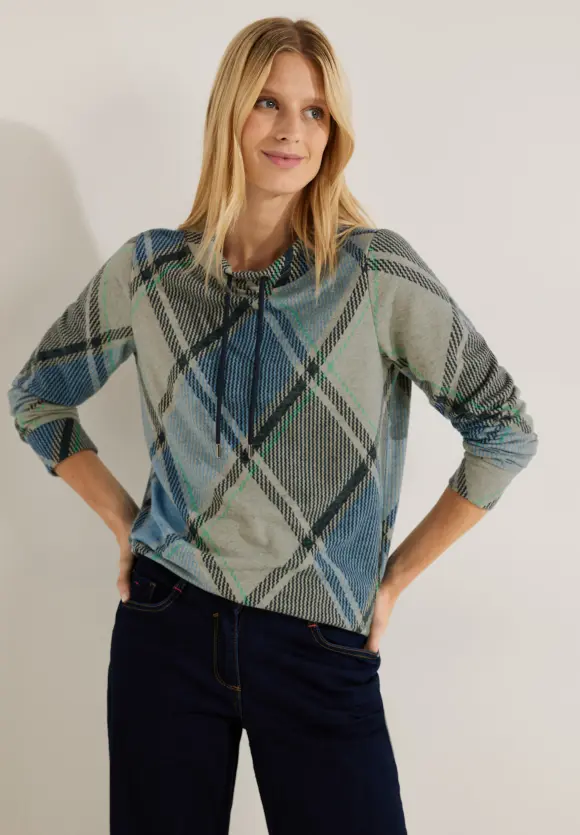 CECIL Langarmshirt Kariert