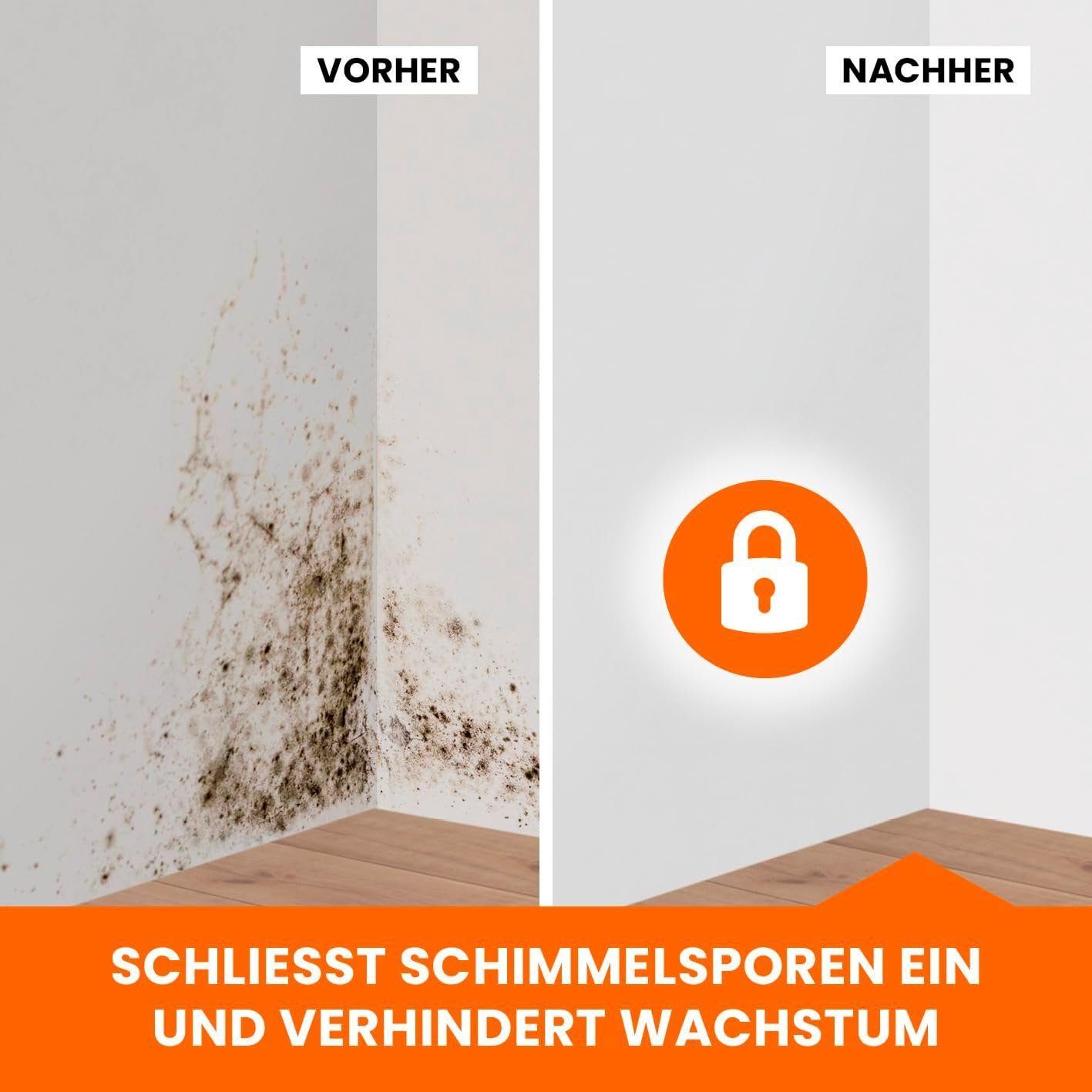 Tonis SCHIMMELSCHOCK Wandfarbe SCHIMMELSCHOCK 5.0 Antimikrobielle Spezialfarbe zur Schimmelbekämpfung, Gebinde 4,5 L für 18 m2