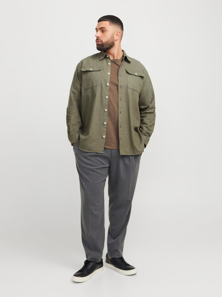 JACK & JONES PLUS Overshirt in Tea Leaf günstig kaufen