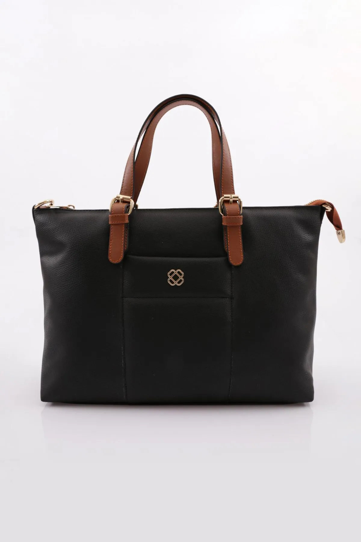DGN  147 Modell Damen Schulter- und Handtasche - Schwarz Hellbraun