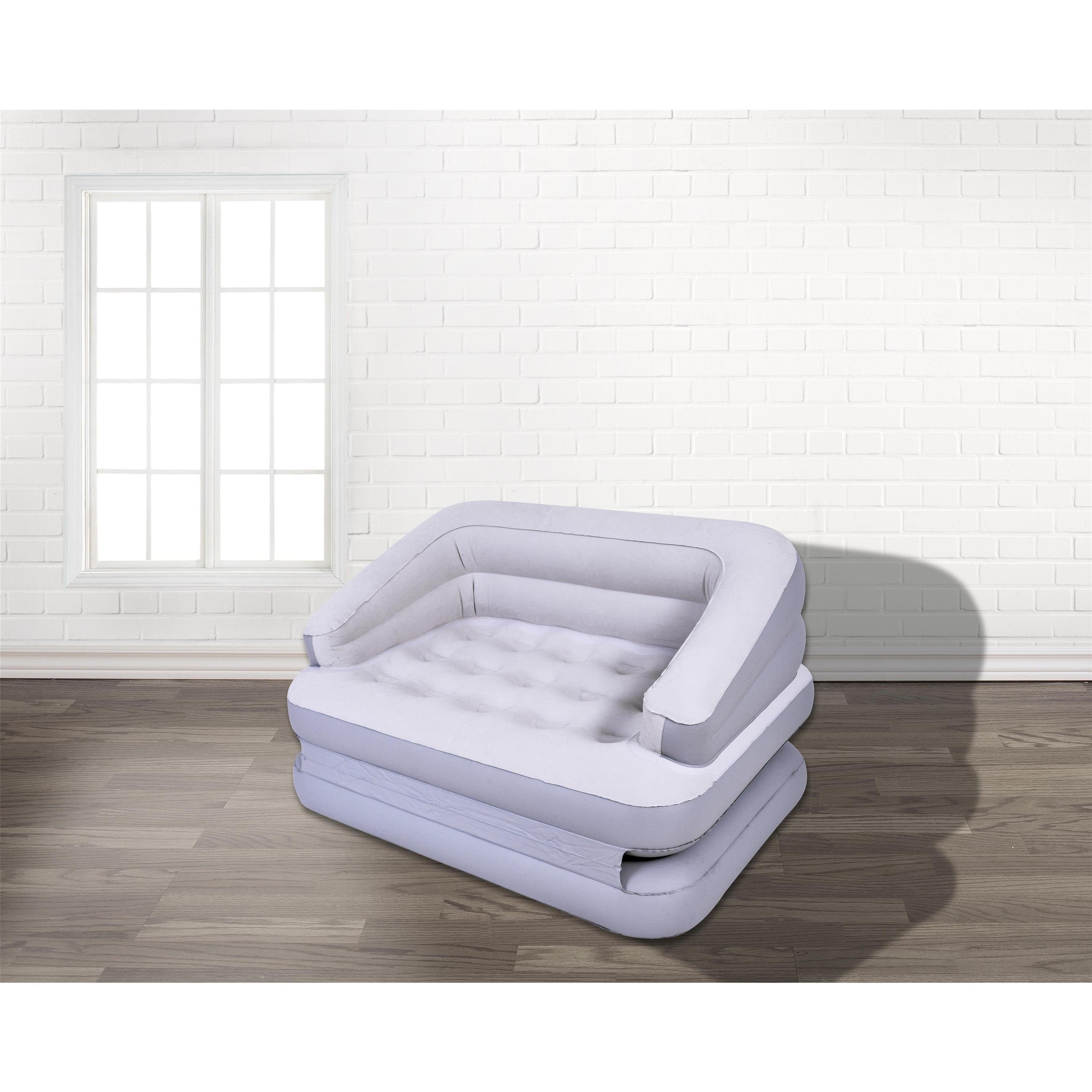 Avenli Luftsofa aufblasbares Sofa 198 x 138 x 62 cm, (Einzelpack), wandelbar zum Doppel Luftbett aufblasbar, weiß-grau