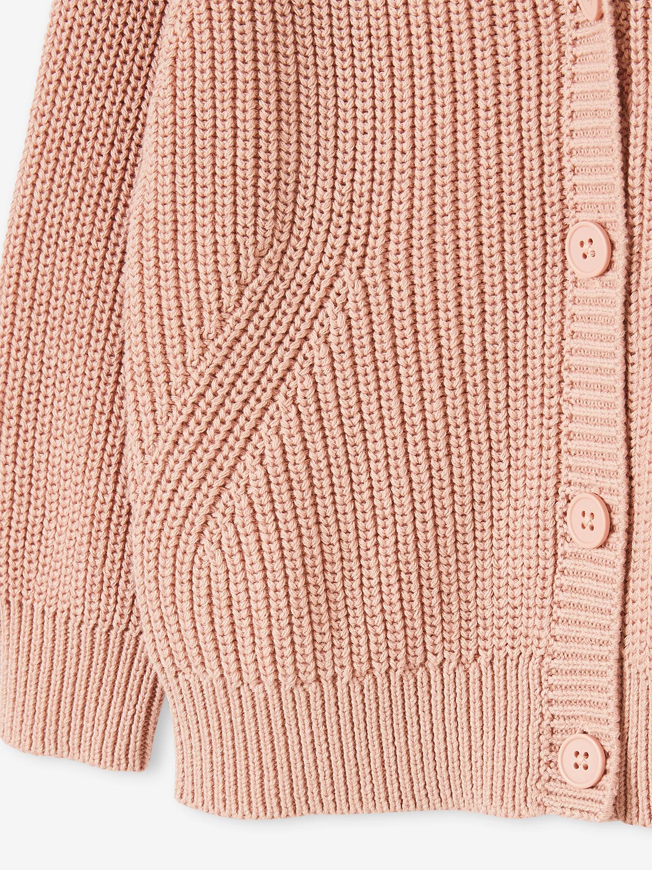Vertbaudet Mädchen Cardigan aus Rippenstrick Oeko-Tex - altrosa