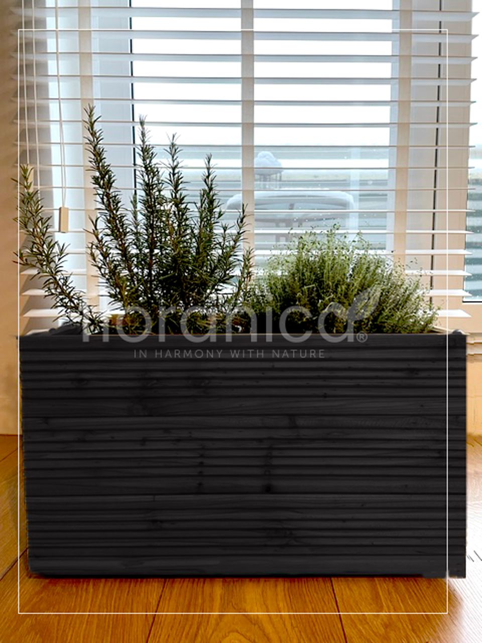 Pemicont Floranica Blumentopf aus Holz Kasten 50cm x 335cm x 285cm Anthrazit Imprägnierte Lärche Schutzhülle für Kräuter Blumen Haus- und Gartendekoration Innen- und Außeneinsatz EU-Produkt