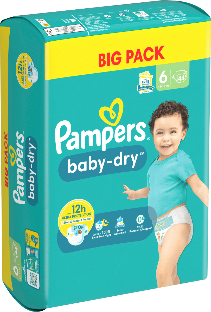 Windeln Baby Dry Gr.6 Extra Large (13-18kg), Big Pack, 44 St