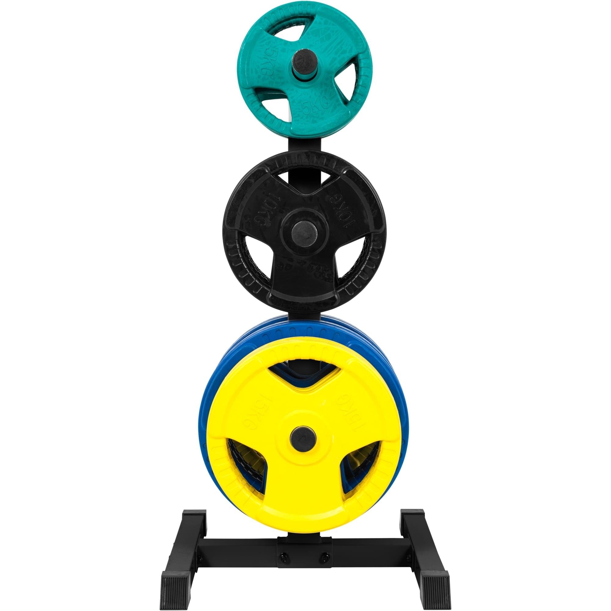 GORILLA SPORTS Hantelscheibenständer 6 Stangen, mit 50mm Scheibenaufnahme, 350 kg Belastbar, Schwarz/Weiß