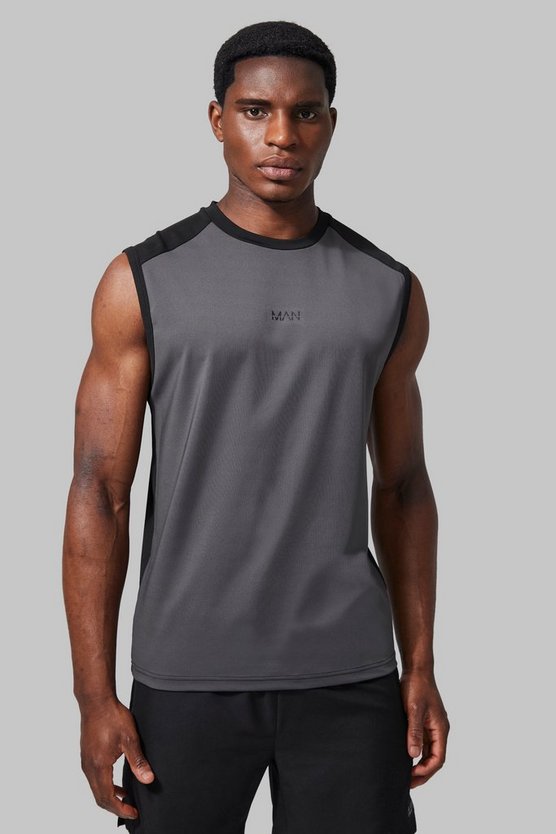 Man Active Colorblock Performance-Tanktop
