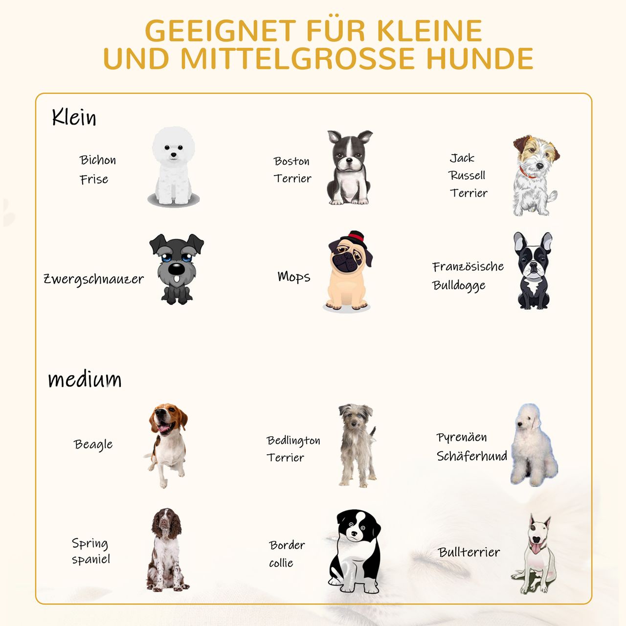 PawHut Erhöhtes Hundebett Kissen Holz Hundesofa Hundecouch Katzensofa waschbar