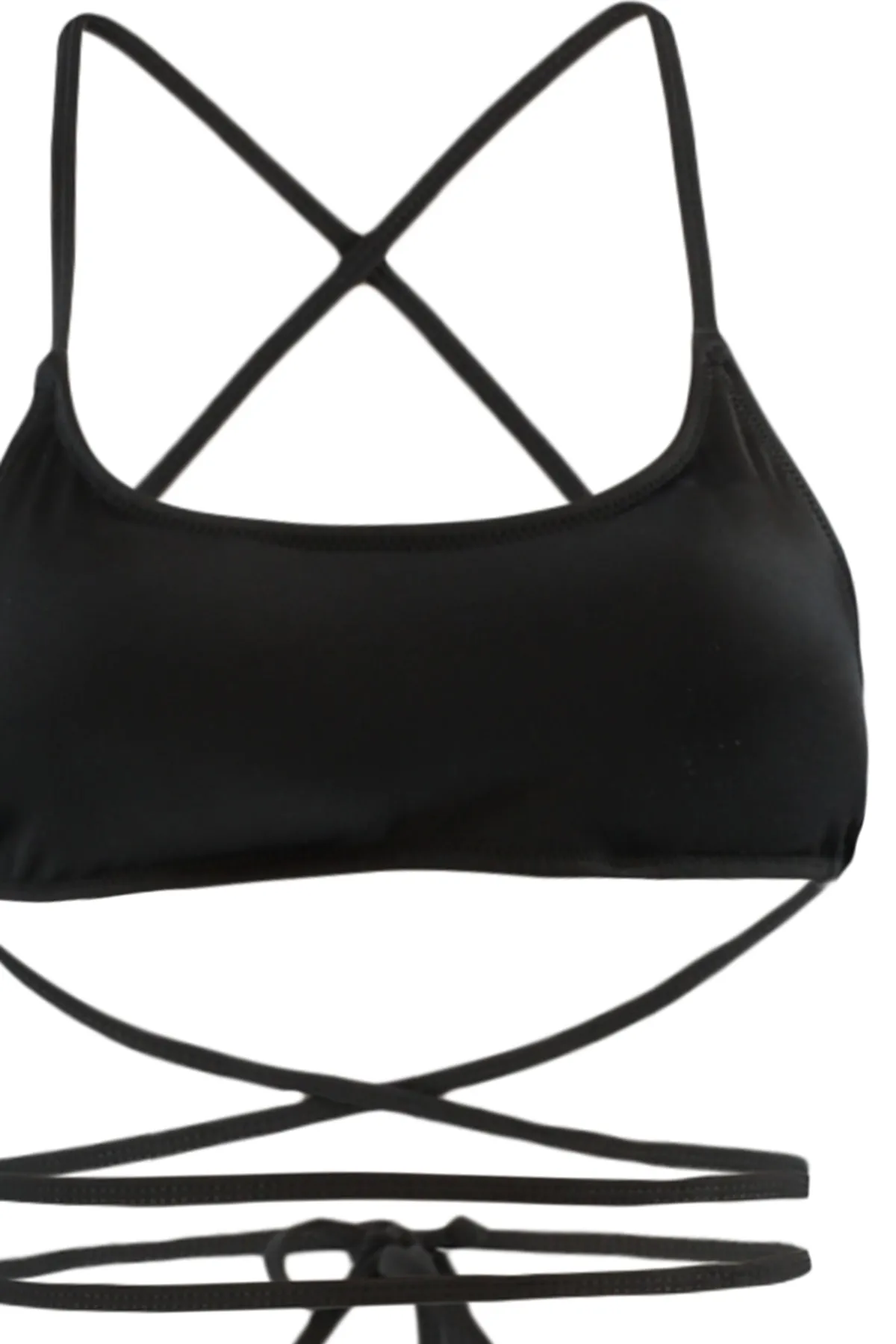 Trendyol Collection  Schwarzes Bralette-Bikinioberteil zum Binden TBESS22BU0264