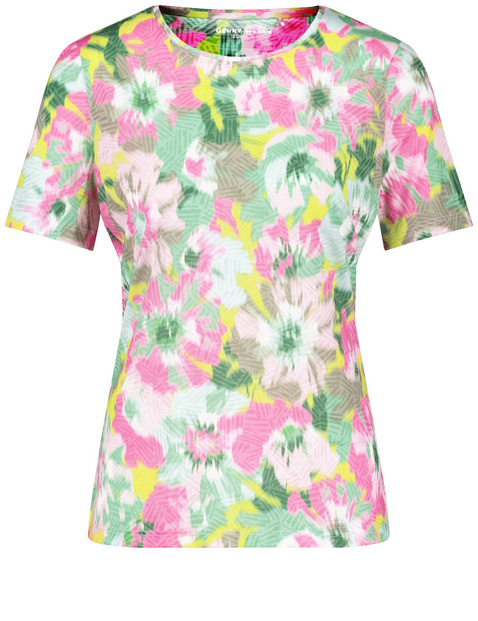 Gemustertes T-Shirt in Ausbrenner-Qualität