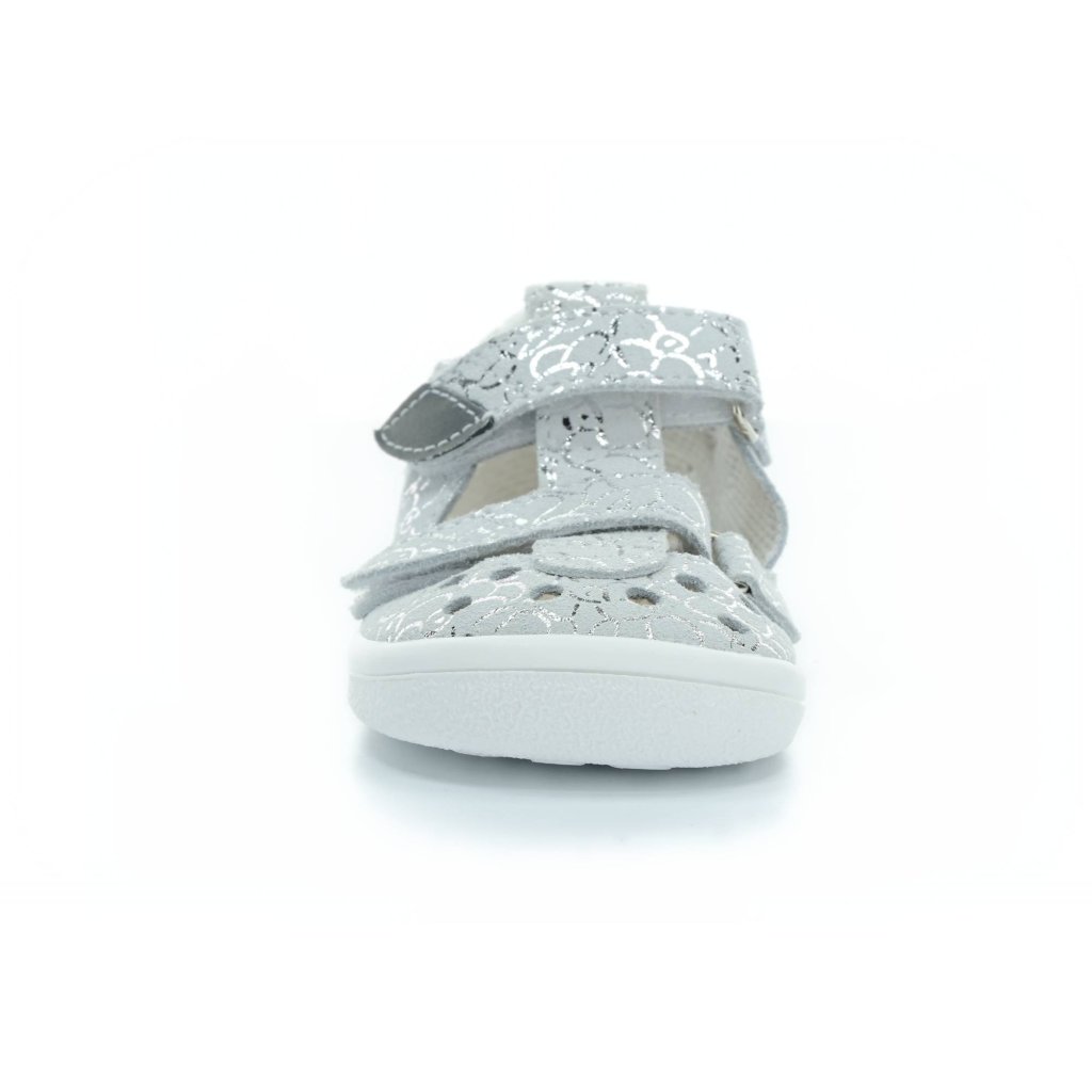 Beda Silver Shine Barfußsandalen Klett (BF0001/SD/W/TS)