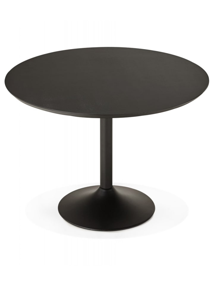 KADIMA DESIGN Runder Esstisch aus Holz und Metall | Moderner Stil in Schwarz günstig kaufen