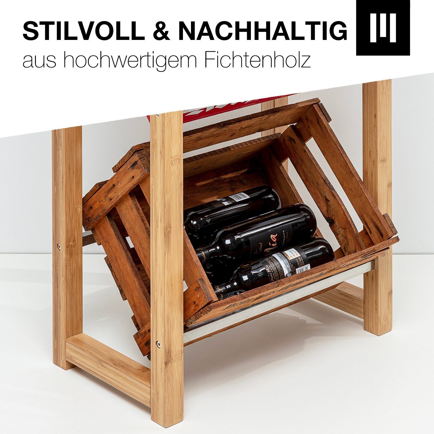 MANUMA® Allzweckkiste HOLZKISTE ideal für den James - Weinkiste - Geschenkkiste - Obstkiste