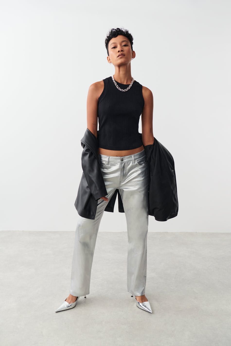 Metallic jeans