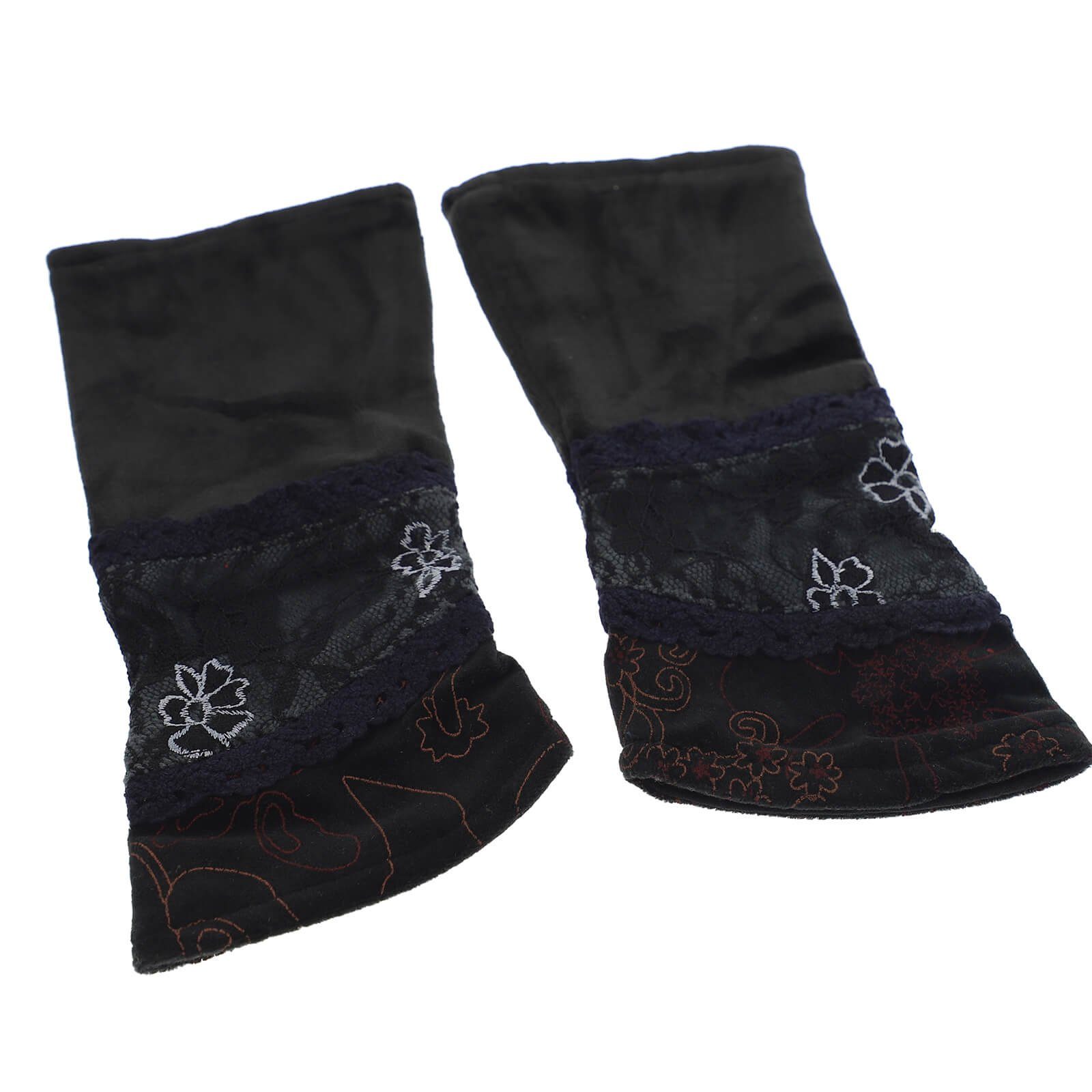 KUNST UND MAGIE Armstulpen Kunst&Magie Damen Samt Armstulpen Stulpen Handwärmer Handschuhe+Spitze