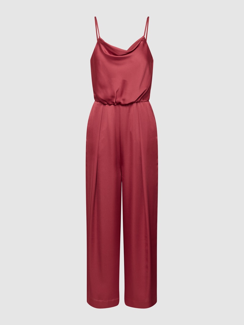 Jumpsuit mit Wasserfallausschnitt in rostrot