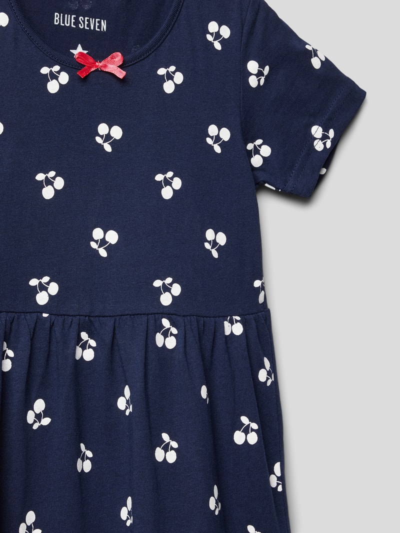 Kleid mit Volantsaum in blau