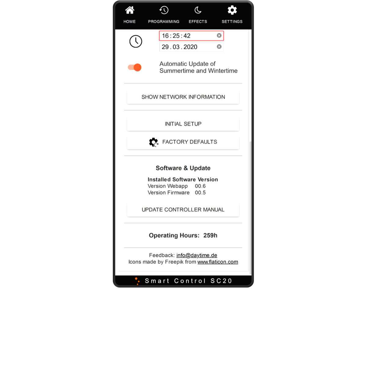 Daytime Smart Control SC20 für onex/matrix/pendix