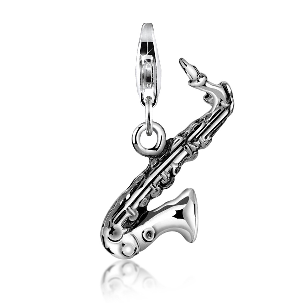 Nenalina Nenalina Amulette Femmes pendentif saxophone en argent sterling 925 Pendentif