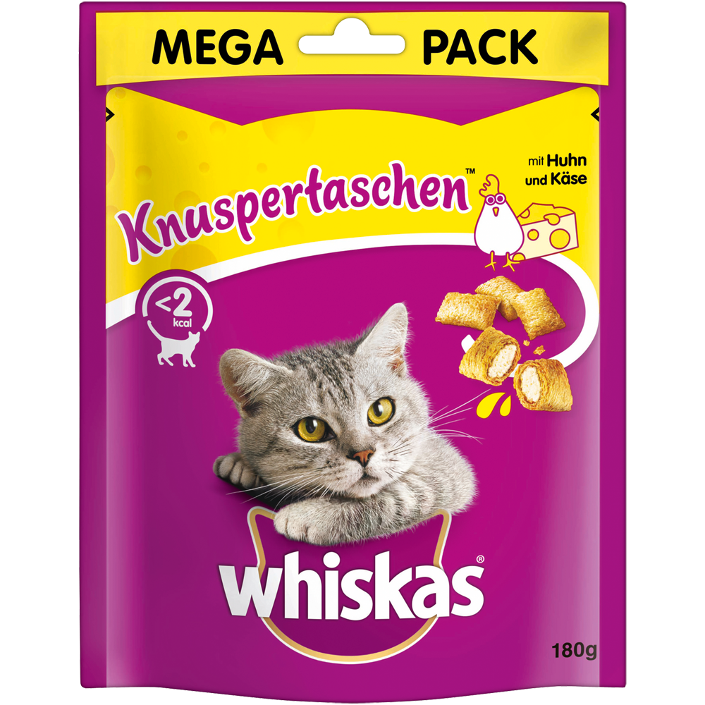 Whiskas KNUSPERTASCHEN™ Beutel mit Huhn und Käse 180g - 4er Set