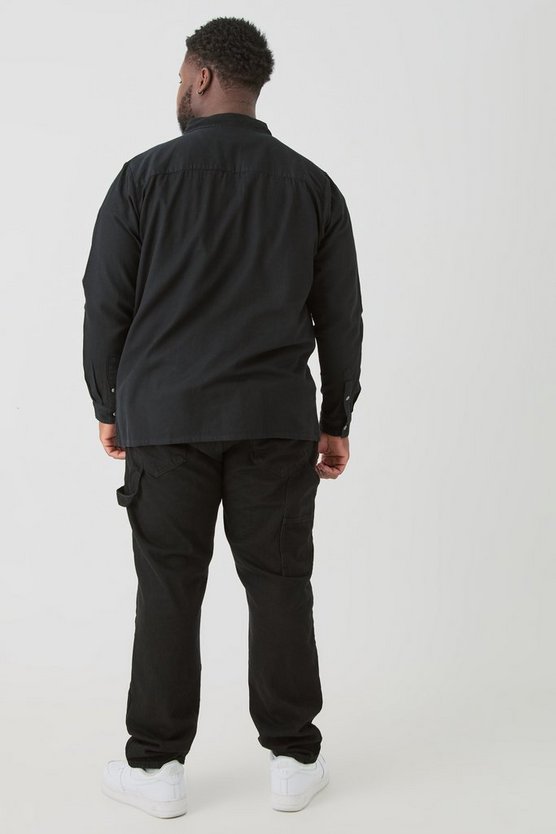 Plus langärmliges Twill Hemd