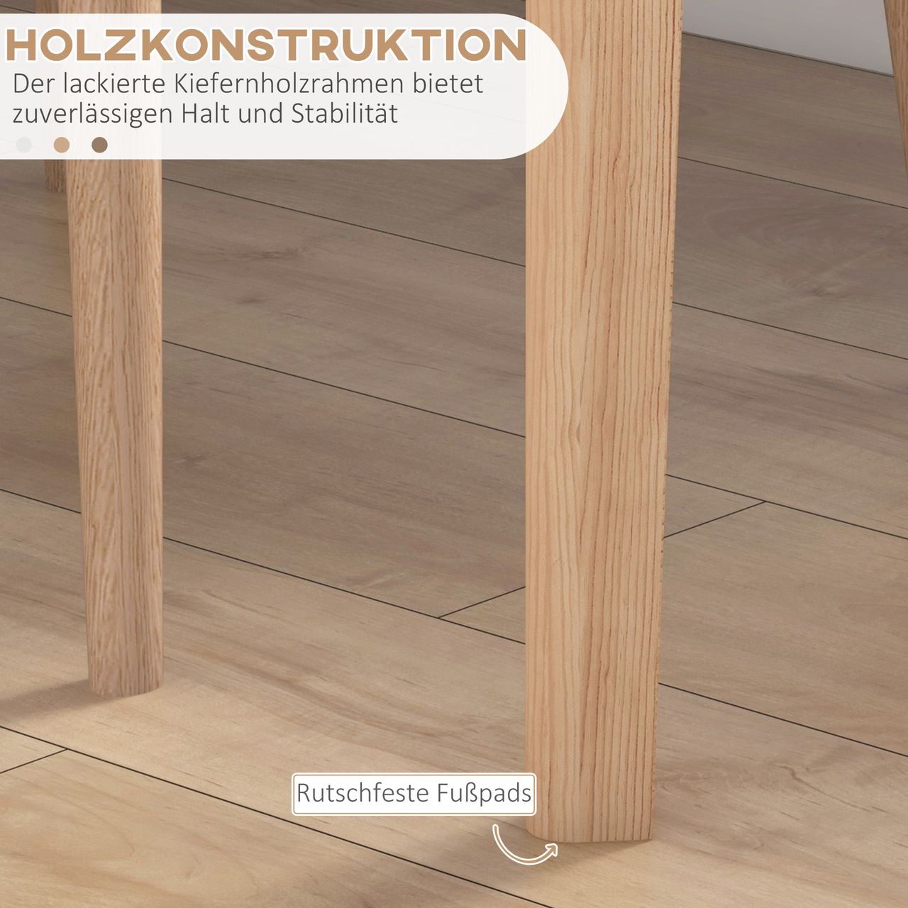 HOMCOM Esstisch, Runder Küchentisch für 2 Personen, Esszimmertisch, Holz, Weiß
