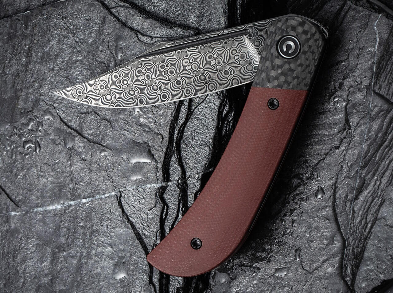 Appalachian Drifter II Damascus G10 Burgundy