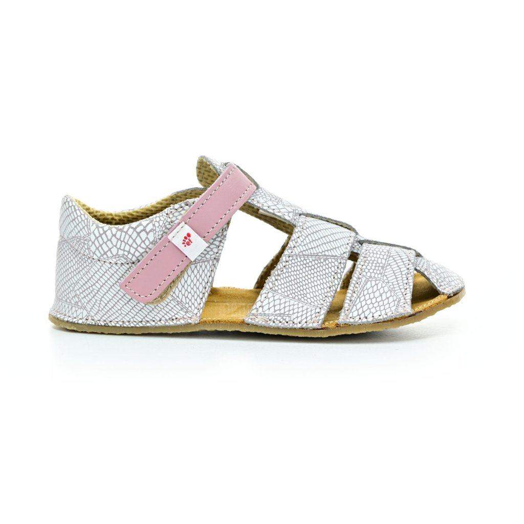 Ef Sam weiß-rosa gemusterte Barfußsandalen
