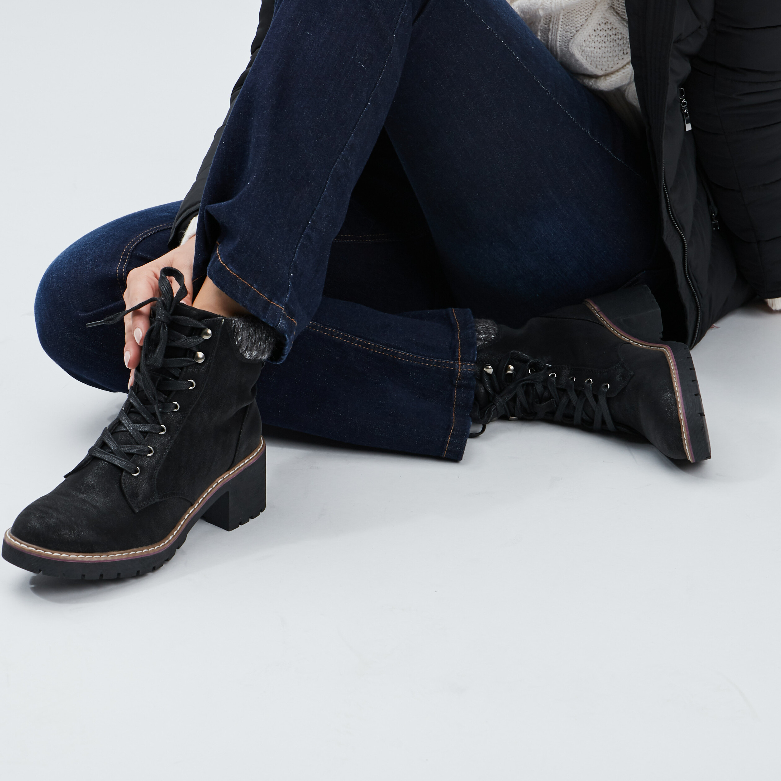 Bottines à talons noir femme | La Halle
