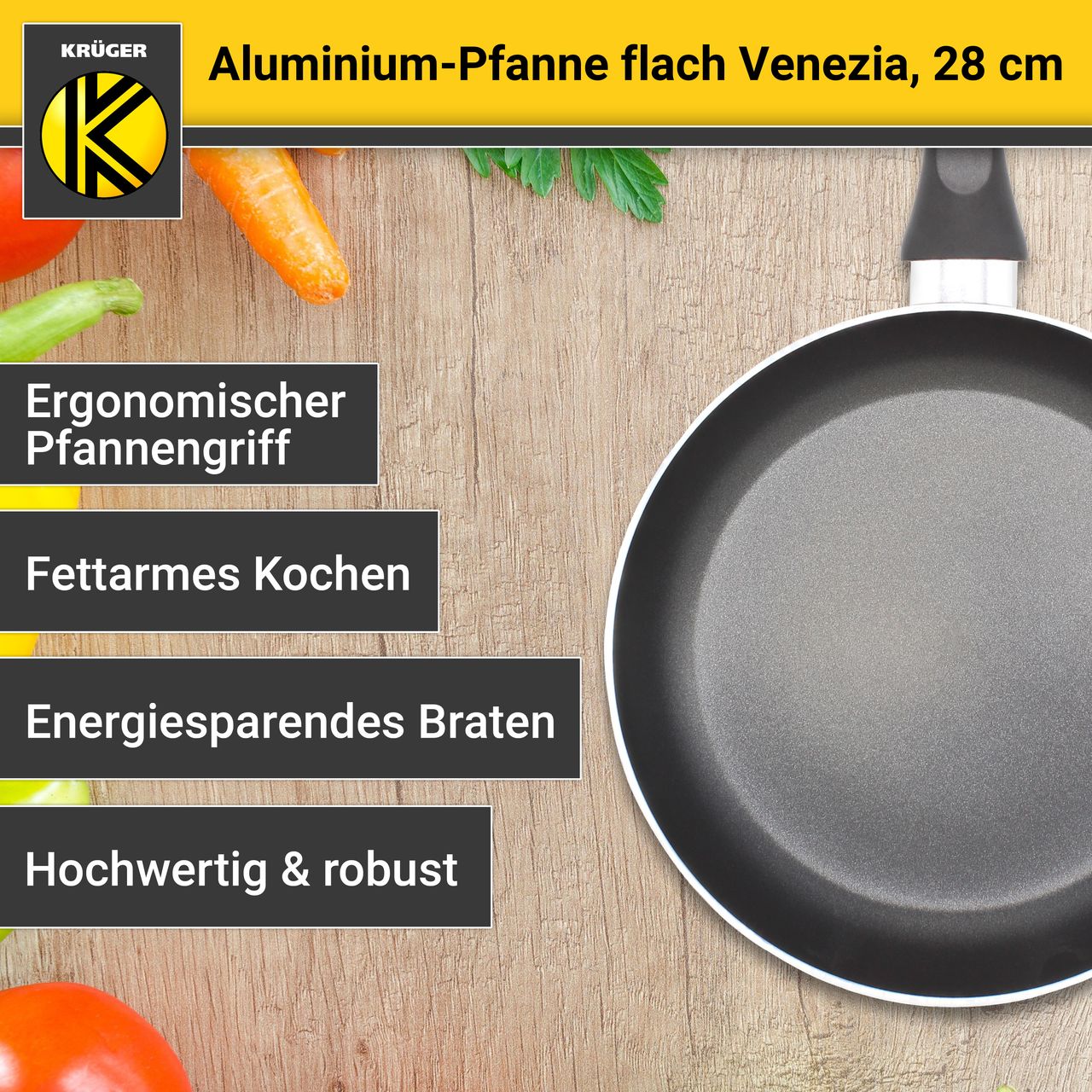 Karl Krüger Aluminium Pfanne Venezia flach, 28 cm