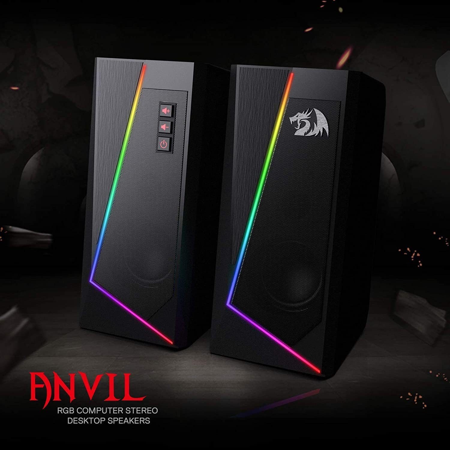 Redragon Redragon GS520 RGB Lautsprecher Mit 6 farbigen LED-Modi 2.0 Gaming-Lautsprecher (6 W, 6 Modi LED Beleuchtung)