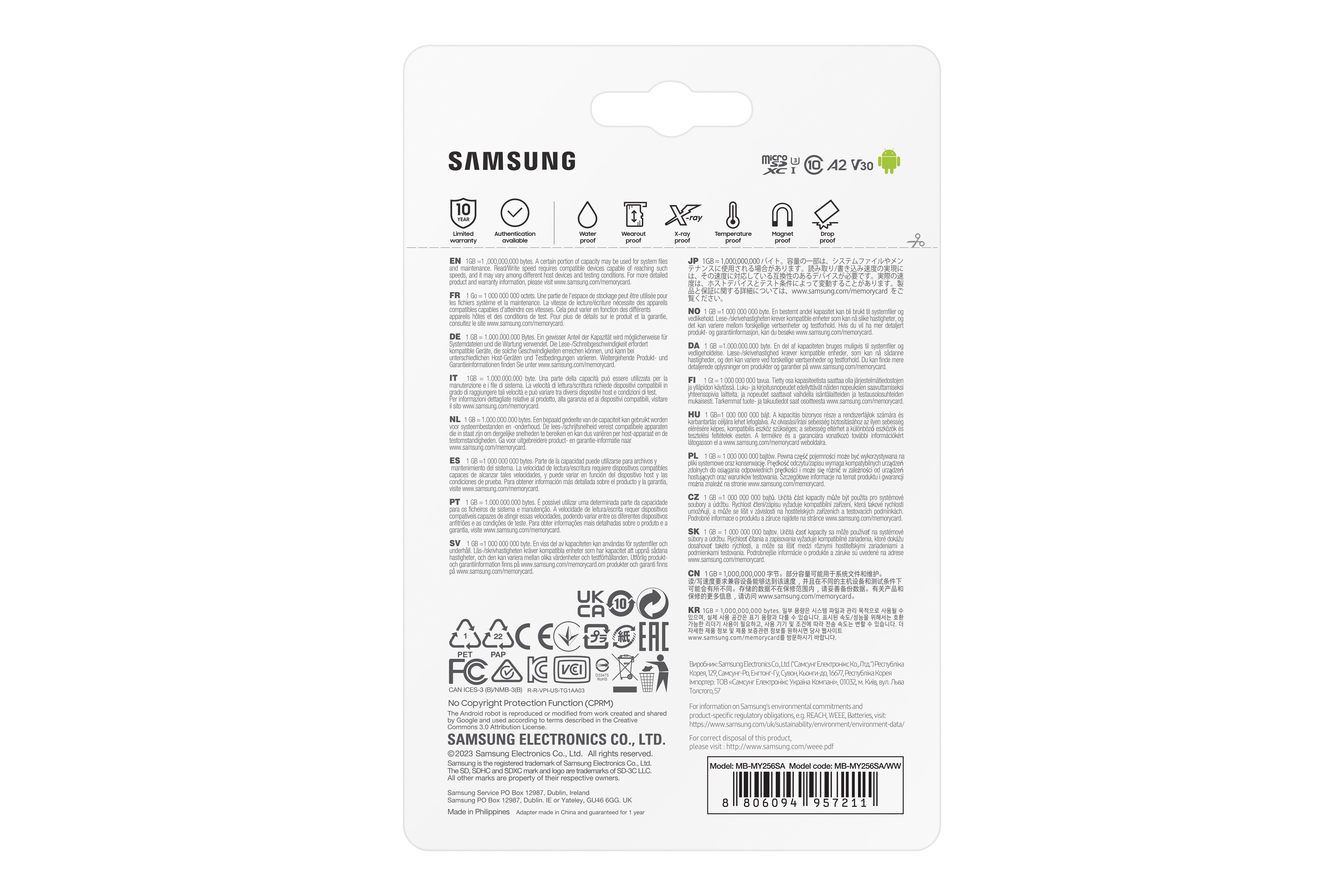 Samsung Pro Ultimate MicroSD Speicherkarte (256 GB, 200 MB/s Lesegeschwindigkeit, mit SD-Adapter)