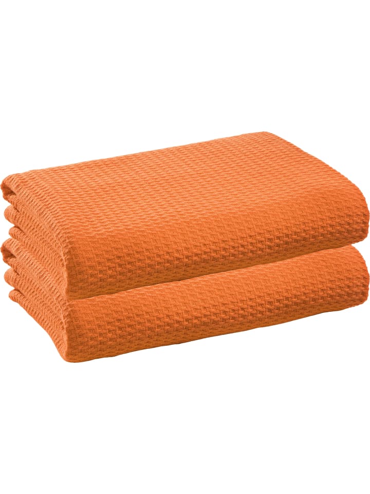 Erwin Müller Baumwolle Sommer-Decke 2er-Pack Siena in orange günstig kaufen