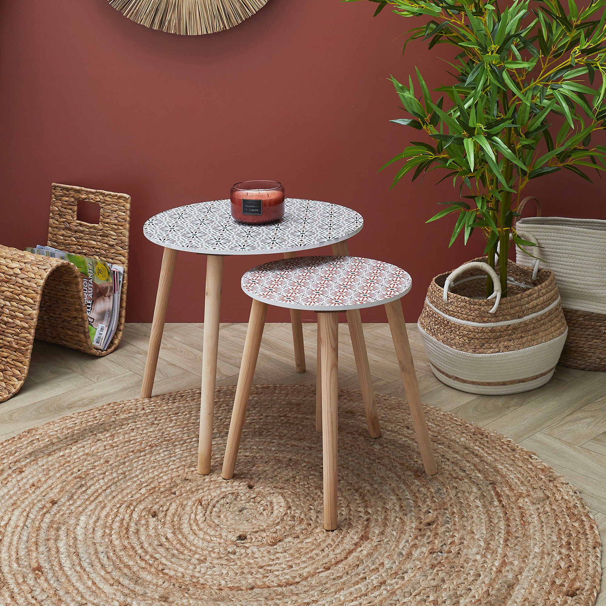 Tables gigognes motifs mosaïque