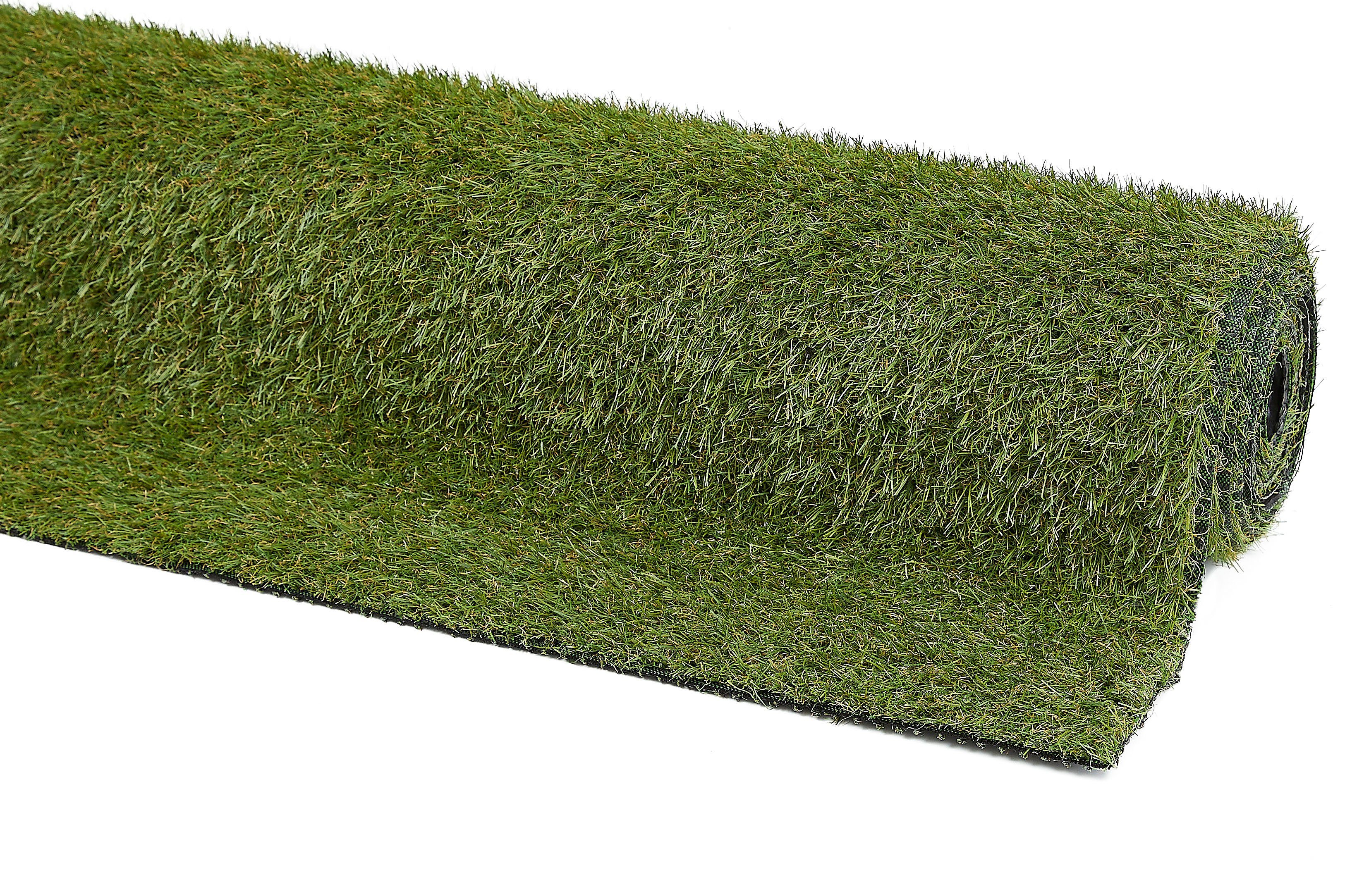 Kunstrasen Rasenteppich Casablanca, Andiamo, rechteckig, Höhe: 20 mm, realistische Optik, mit Drainage-Löchern, strapazierfähig, & UV-stabil