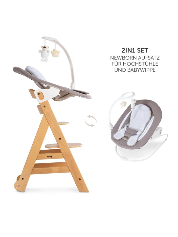 Hauck Beta Plus Natural 5-tlg. Newborn Set - Hochstuhl   in beige,braun günstig kaufen onesize